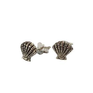 Handmade Sterling Silver Seashell Earrings 925 Posts Shell Studs